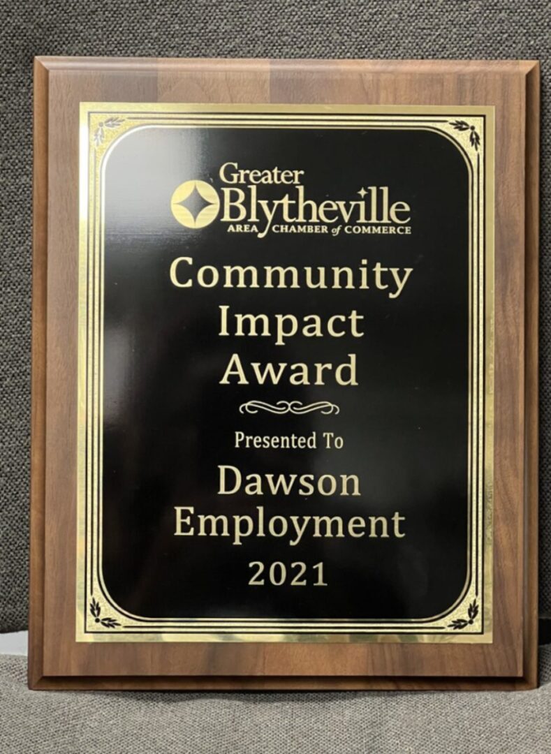 Community Impact Award to Dawson Employment
